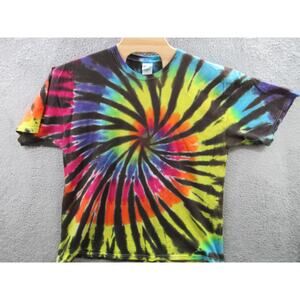 GILDAN Men's XXL 2XL Spiral Tie Dye Rainbow Colorful T-shirt Festival Hippie